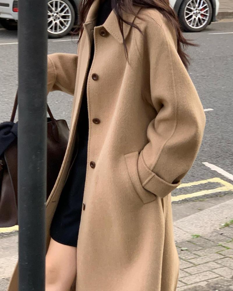 jinsim 진심 카놀리 핸드메이드 코트 벨트 롱코트 HM