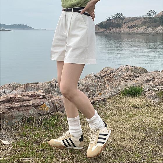 고고싱 [New컬러💙1만3천장돌파!] 올데이 하프 핀턱 코튼팬츠 (숏팬츠,3부팬츠,하이웨스트,면바지,코튼반바지,여름바지,휴양지룩,바캉스룩,장마룩)