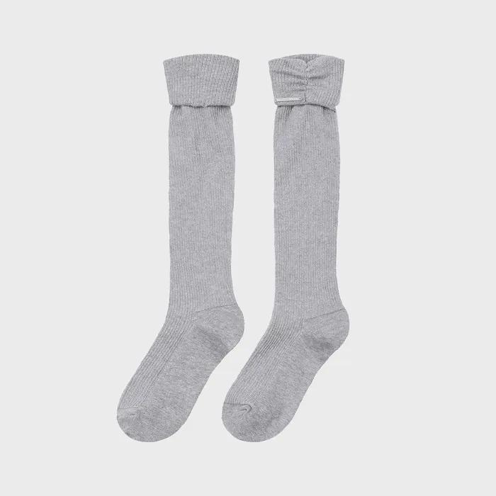 Shirring knee socks GREY