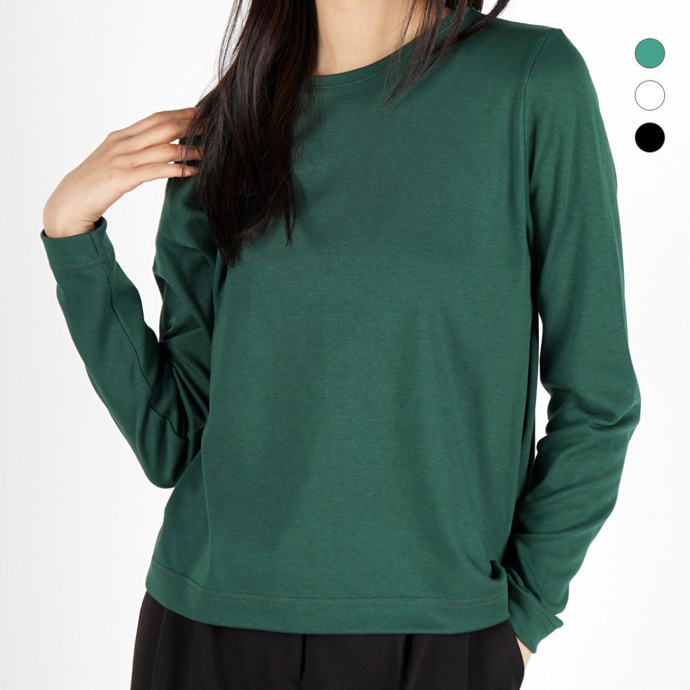 모코롱T: 모달코튼 긴팔 브라패드일체형 노브라 티셔츠