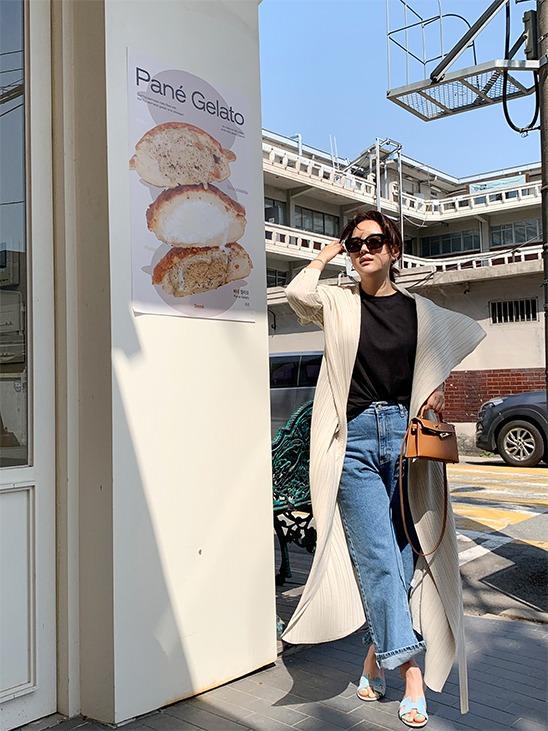 [럭스] 에르 플리츠 숄 가디건