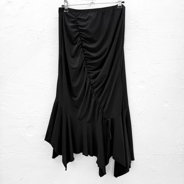 mea by demal 비대칭 셔링 스커트 | 후루츠패밀리