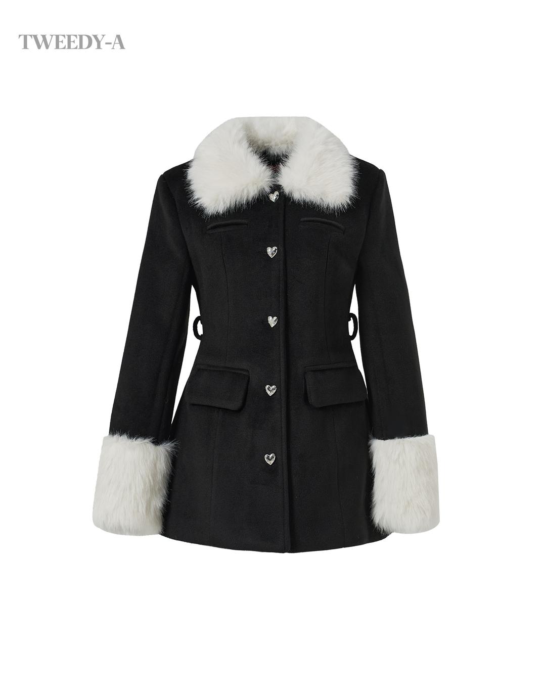 (바로배송) 리베 퍼 슬림 라인 실버 버튼 하프 코트