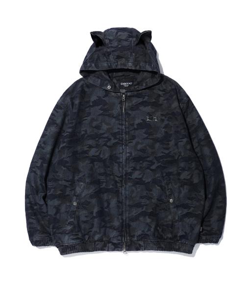 크리틱(CRITIC)  DEVIL EARS CAMO WASHING SET UP DENIM HOODY ZIP UP BLACK - 사이즈 & 후기 | 무신사