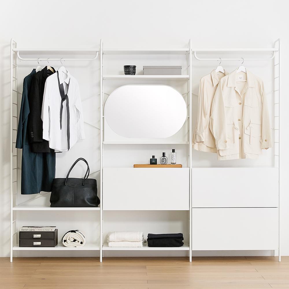 콰트로 에어 시스템 800 5단 거울 선반장 (1단 서랍)