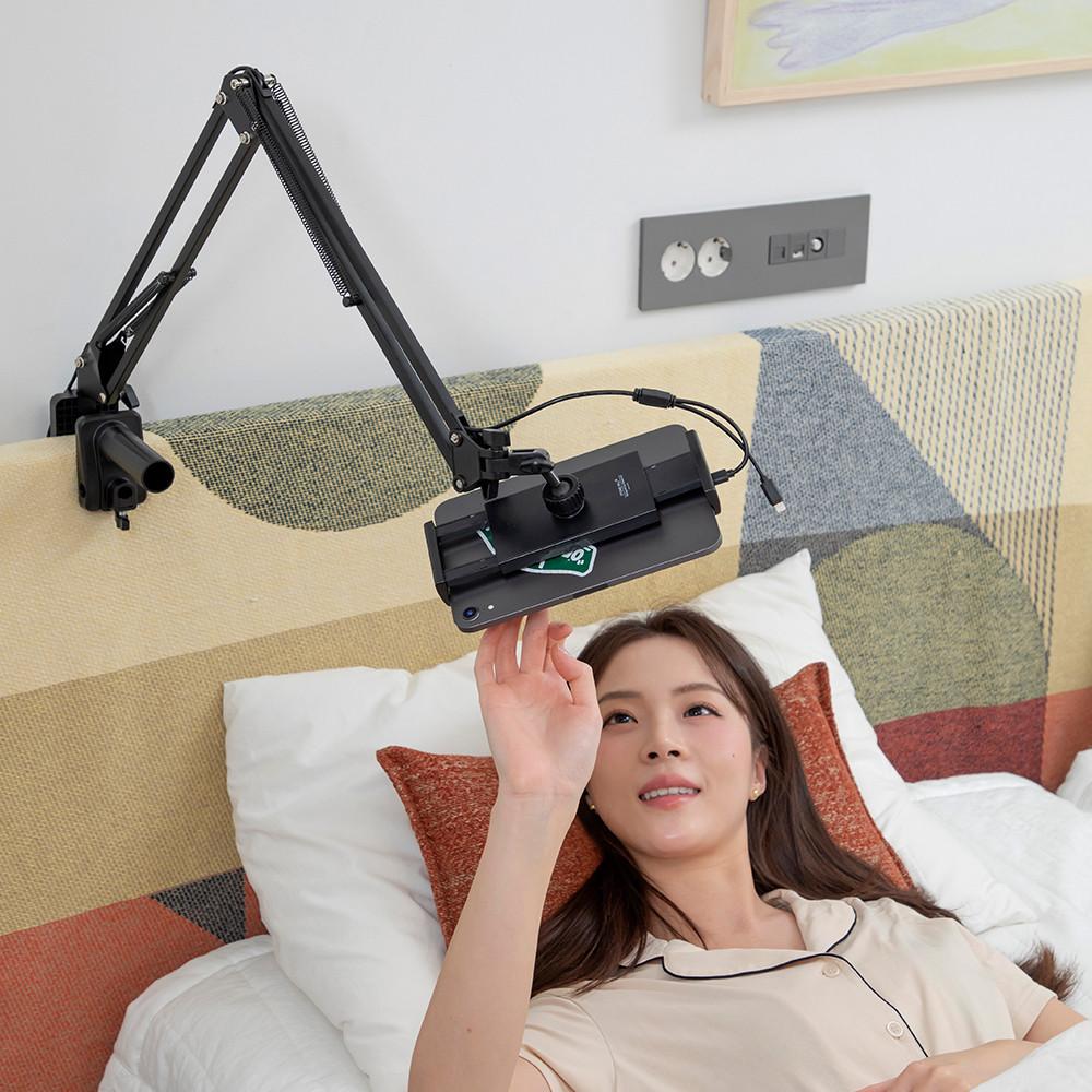 [4세대 충전일체형] 핸드폰거치대 침대 누워서 ST-클램프