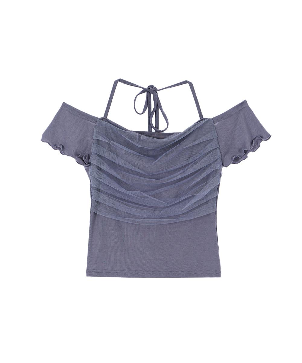 로제프란츠 Sha Layered Halter T-shirt [Charcoal]