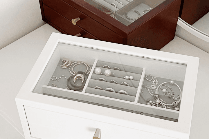 2단 우드 원목 악세서리 보관함 보석함