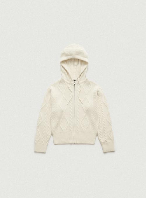 Boen Cable Knit Zip-Up Hoodie_Ivory