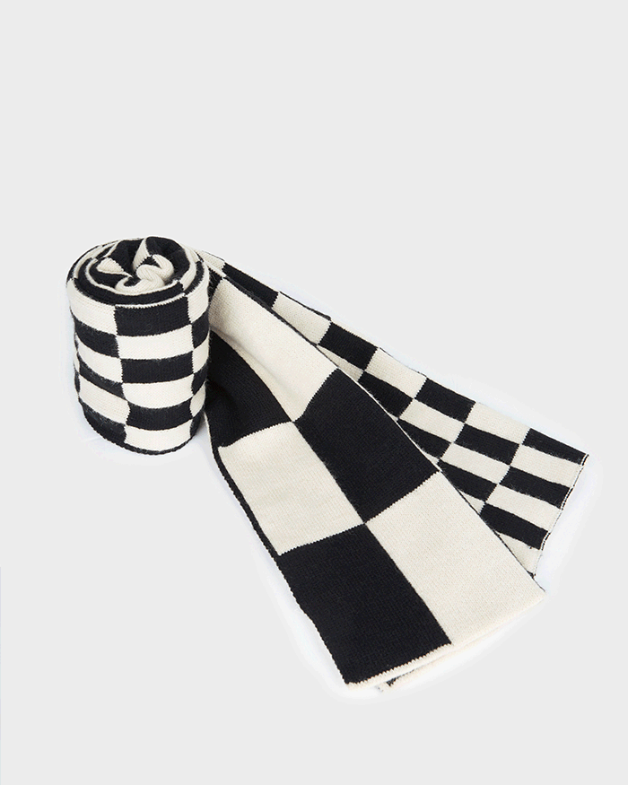 체커 보더 울 머플러