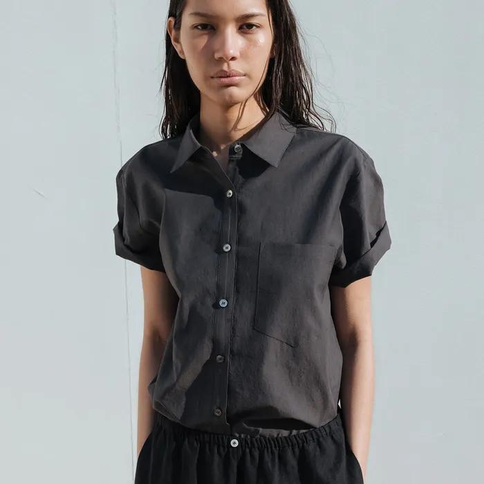 Cotton Drift Half Shirt (Charcoal)