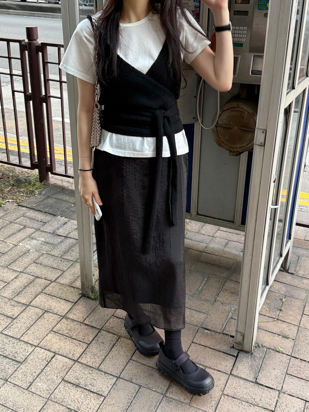 [리어스 제작] 리플 레이어 스커트 (black)