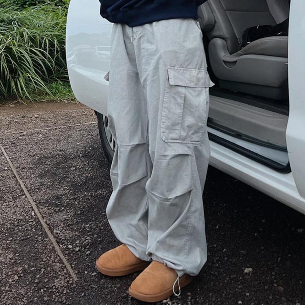 [모코블링] 링클페이지 #카고팬츠 #와이드팬츠 #밴딩팬츠 #투웨이팬츠 #피그먼트워싱 #코튼팬츠