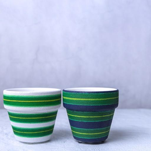 [질감시리즈] 스트라이프 줄무늬 수제 화분(10호)