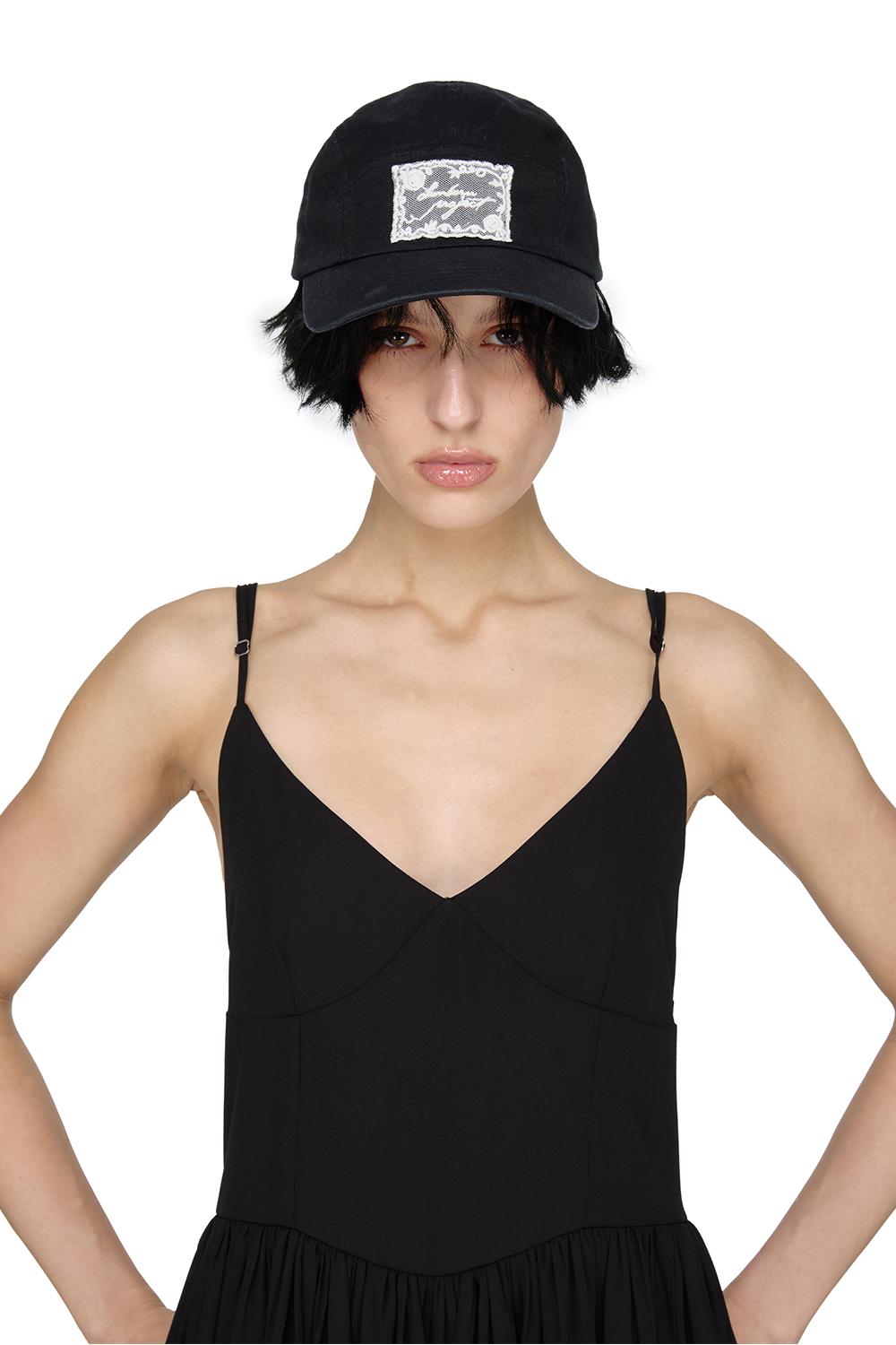 Lace Label Camp Cap, BLACK
