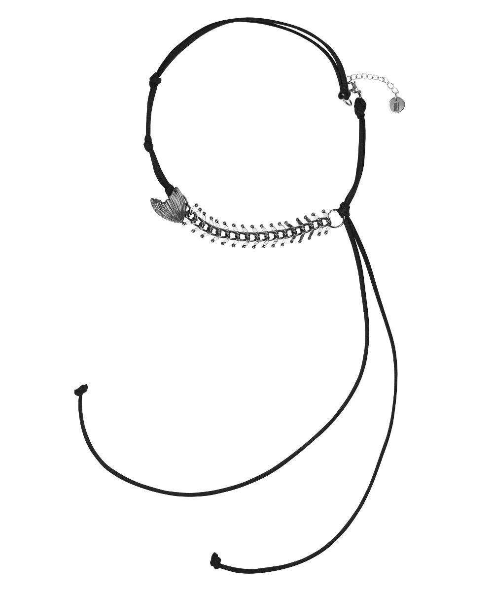 FISH BONE NECKLACE BLACK