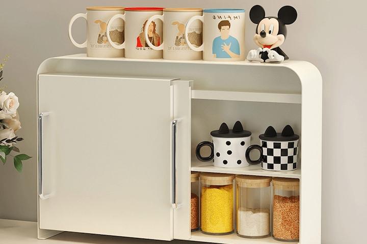 주방 철제 슬라이딩선반 양념통선반 화장품정리대 화이트