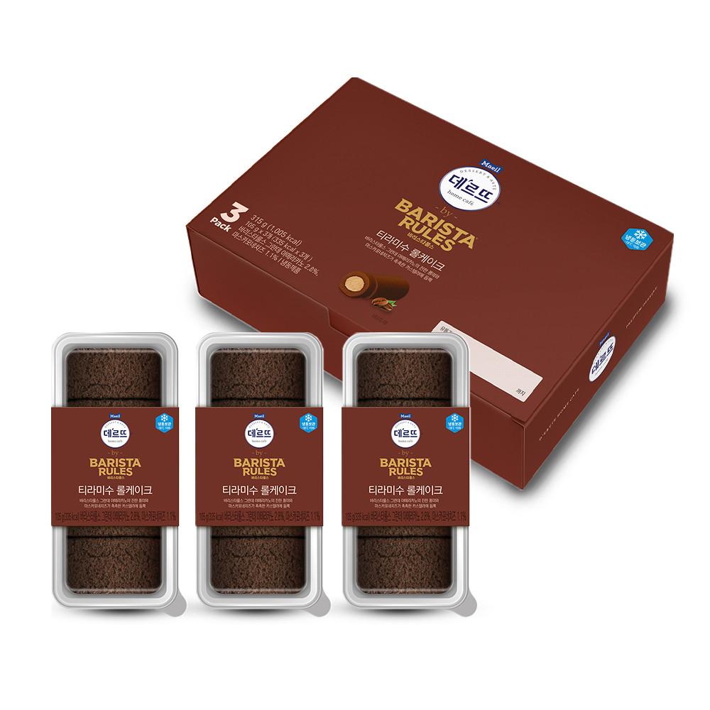 데르뜨 바이 바리스타룰스 티라미수 롤케이크 105g 3개_냉동