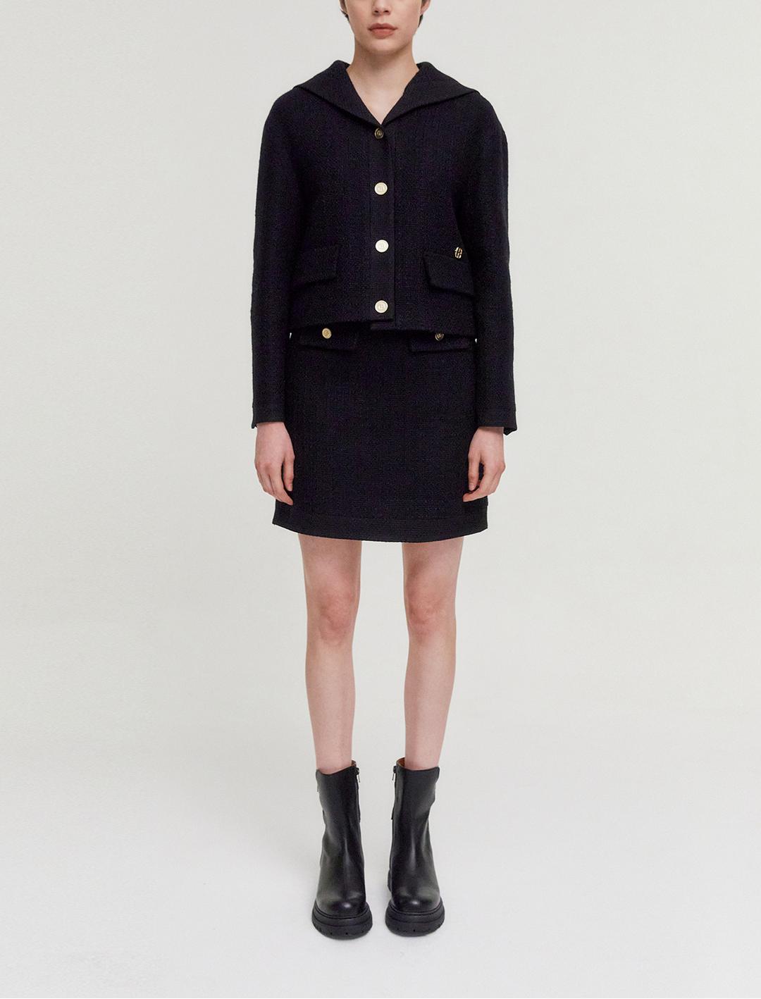 세일러카라 배색 트위드 자켓