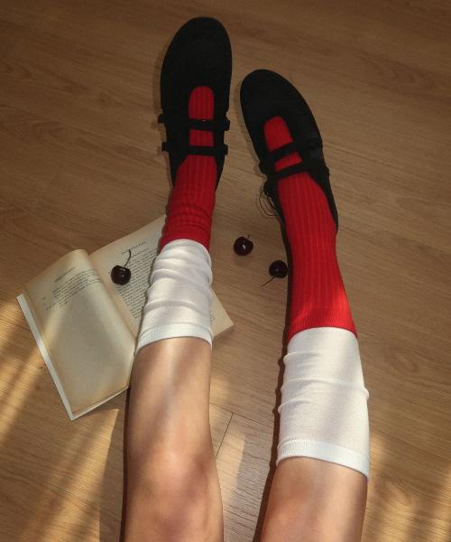 Butter Layered Socks - Red