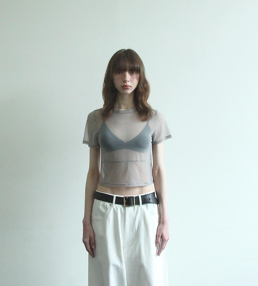 MESH SHEER CROP TOP (GREY)