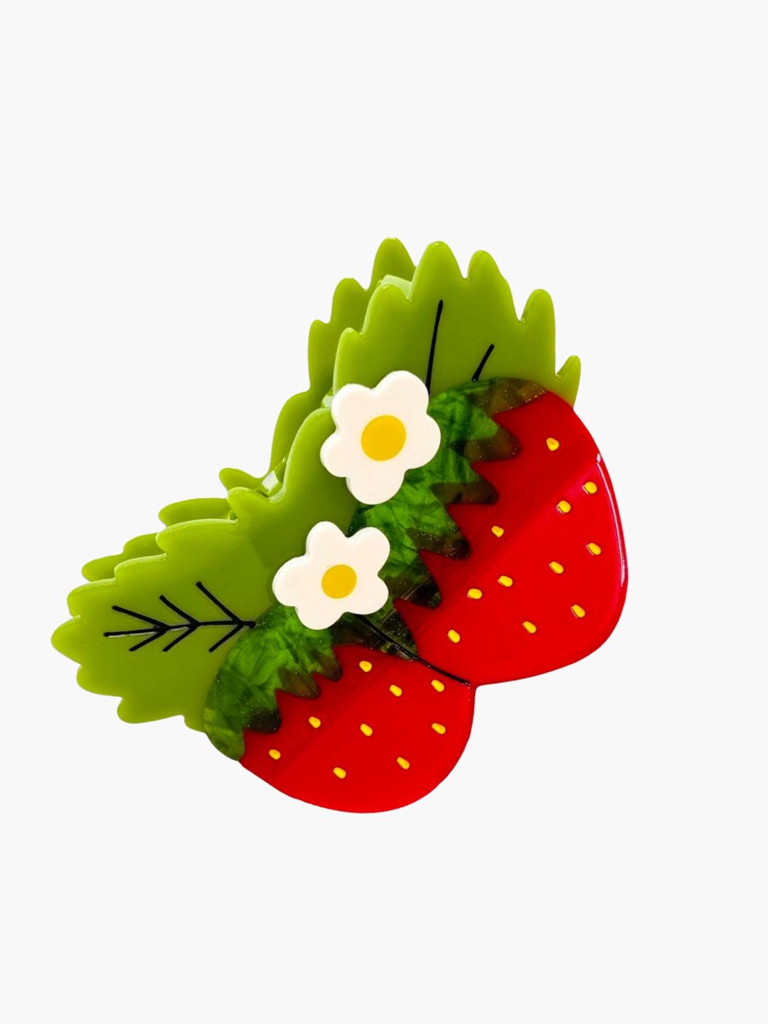 Strawberry & Flowers Hair Claw