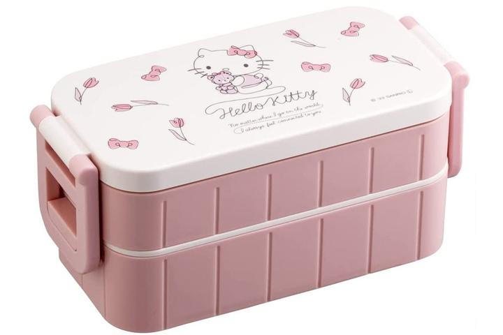 헬로키티 라인로즈 2단 도시락(젓가락 포함)