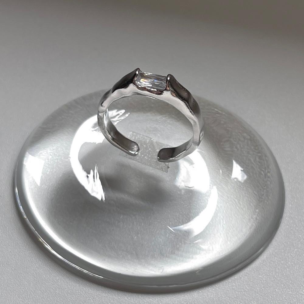 Silver Clear Cubic Ring