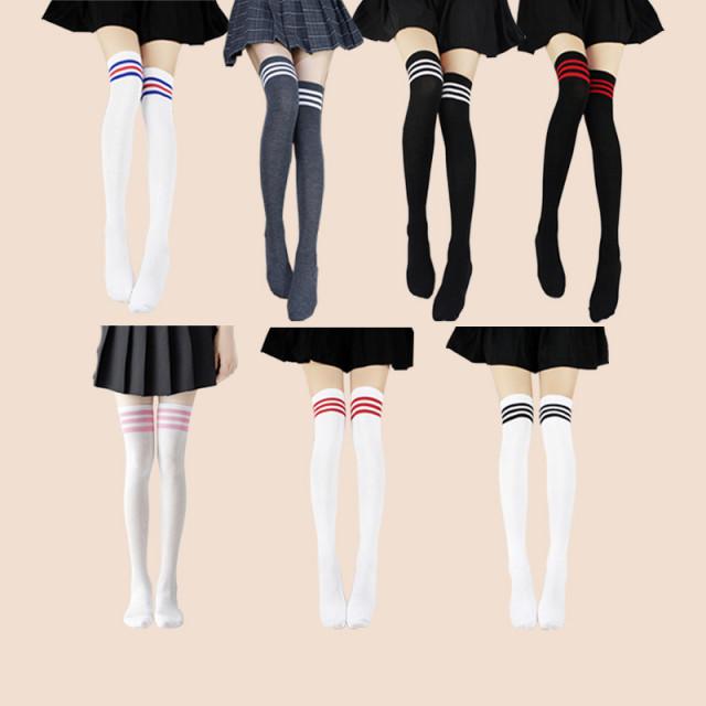 삼선오버니삭스 반스타킹 필라테스양말 니삭스 니하이삭스 : Mode