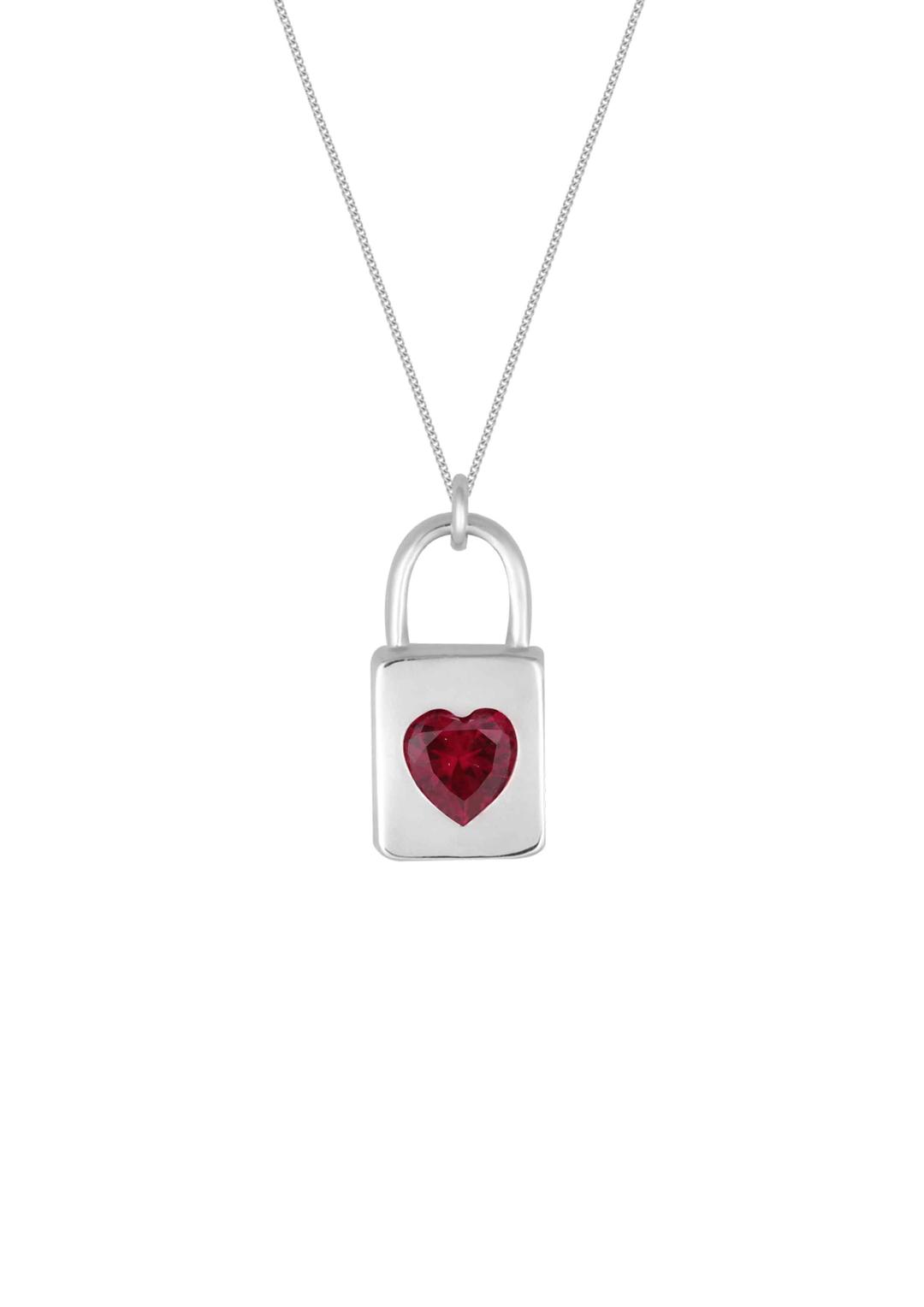 [last drop 𓂅 ˖ ࣪ 𓂂 ] Heart lock large necklace (ruby)