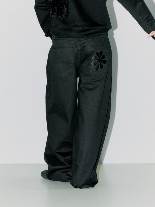 OAF LOGO COTTON PANTS BLACK
