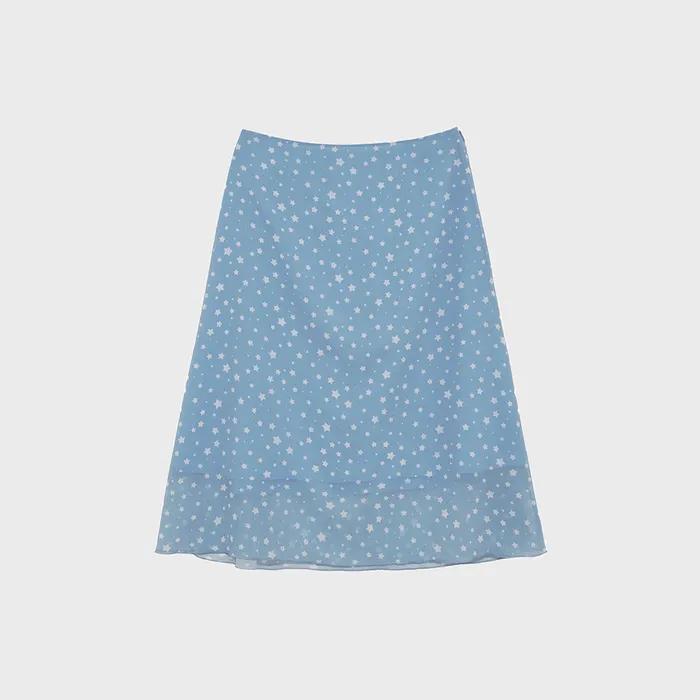 Ellie Star Midi Skirt (sky blue)