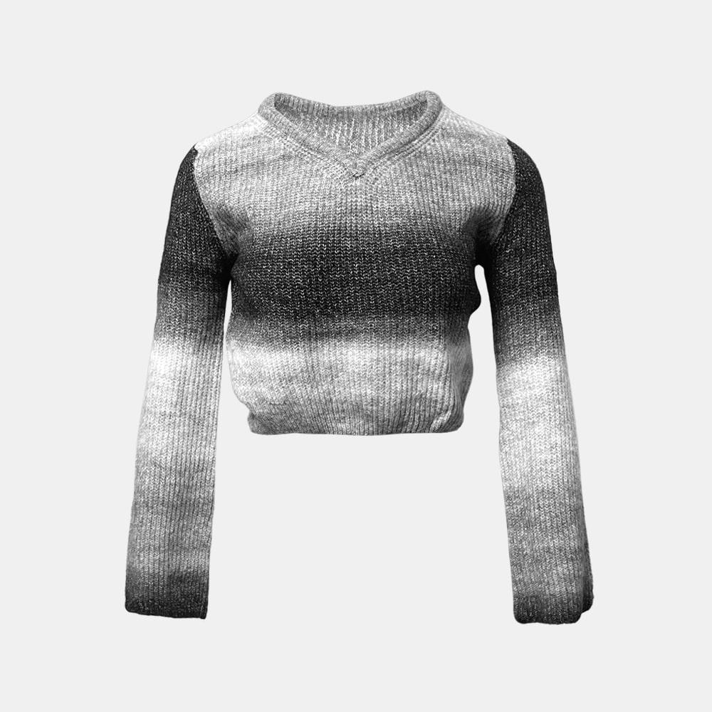 그라데이션 크롭 니트