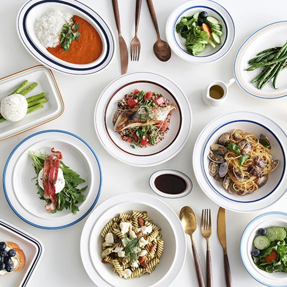 시라쿠스 메이플 코지 라인 화이트 빈티지 디저트 플레이트 홈카페 파스타볼 접시