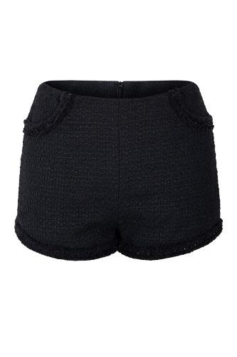 HOOKED TWEED SHORTS [BLACK]