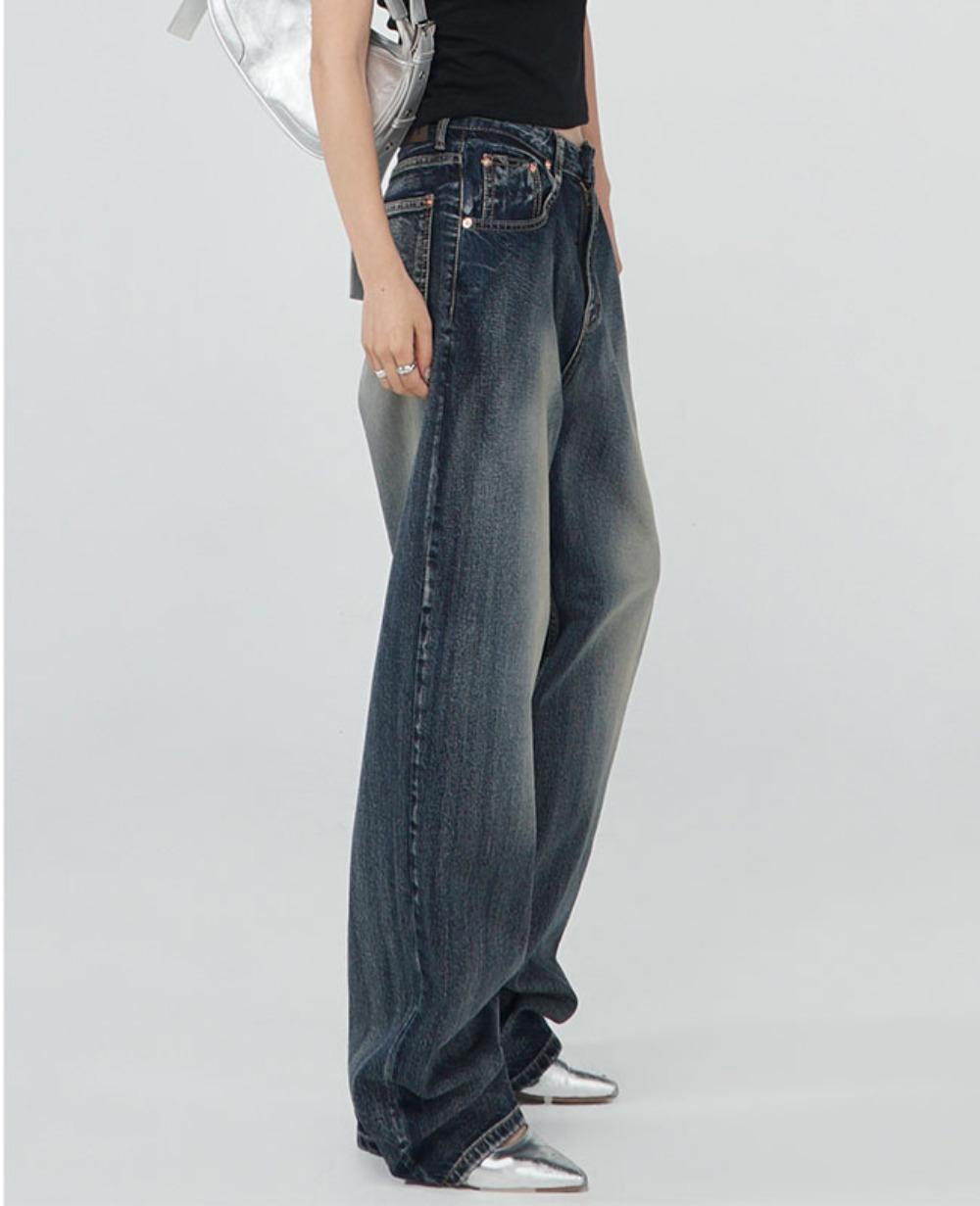011 brush washed wide jeans