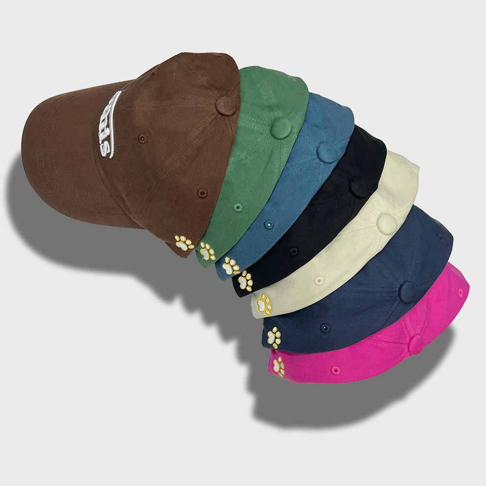 EMIS 이미스 24FW 풋프린트 뉴로고 볼캡 모자(그린/네이비/브라운/핑크/베이지/블랙)