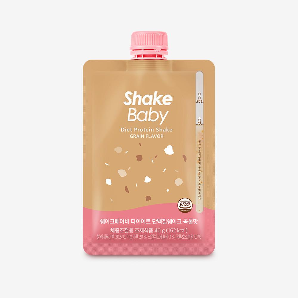 쉐이크베이비 맛있는 단백질 쉐이크 다이어트 식단 식사대용 파우치 팩 곡물맛 40g x 1포 [원산지:상세설명에 표시]