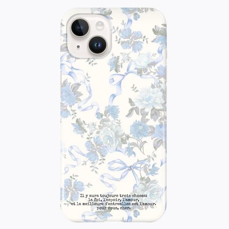 blue flower ribbon iPhone Case 아이폰 갤럭시 케이스