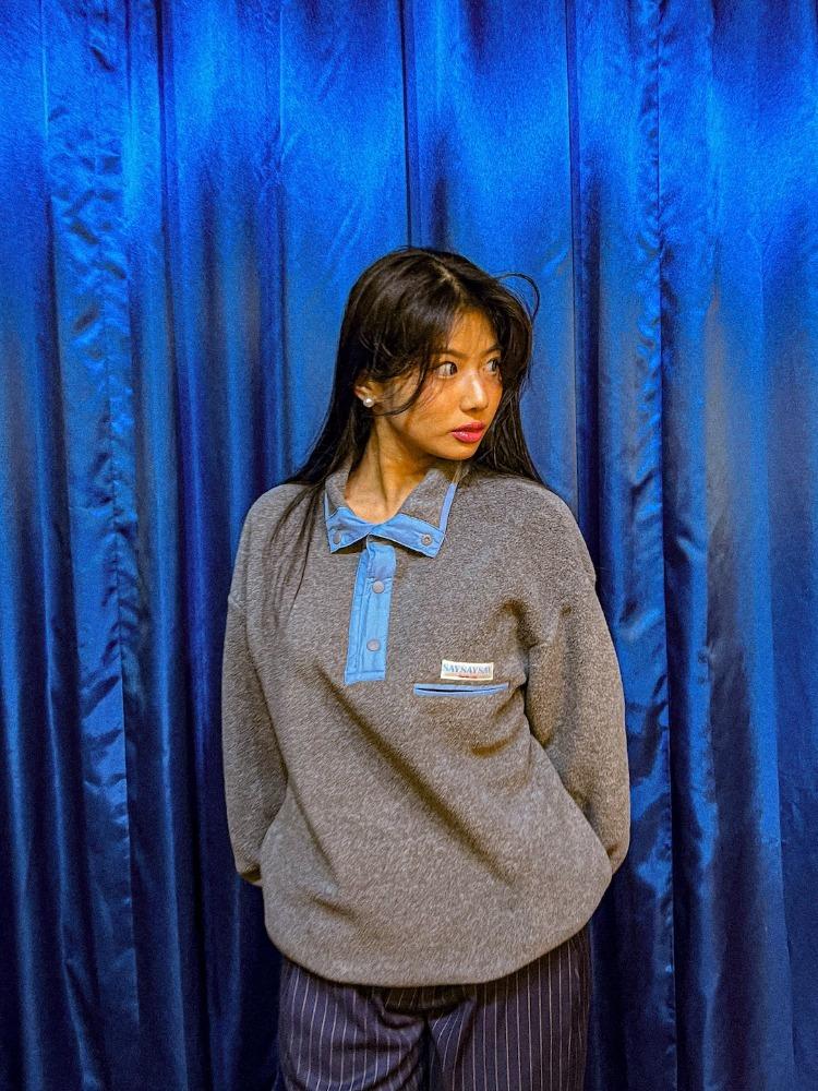 [2nd Restock 12/17(수) 순차 배송] 백로고 하프스냅 풀오버 후리스 그레이