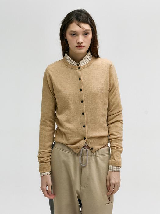 CREW NECK CARDIGAN_beige