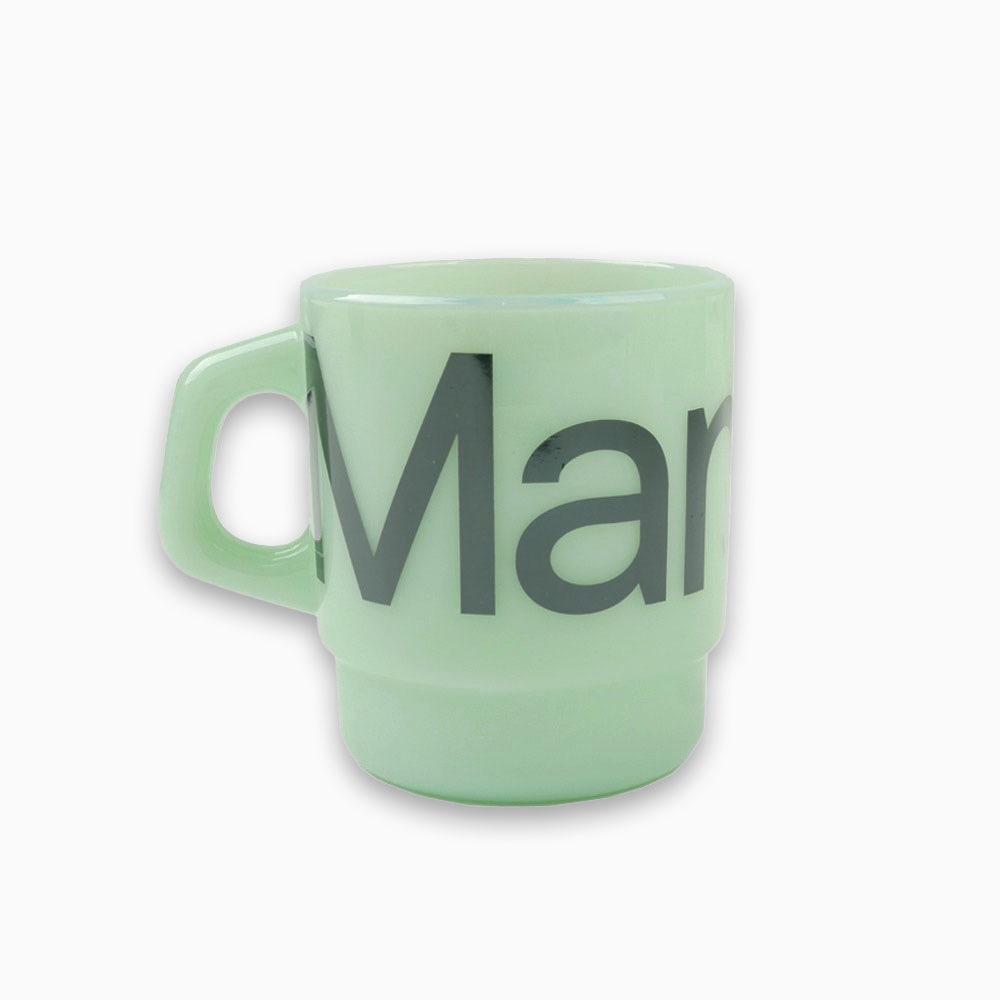 Mansion Milk Glass - Green/Black