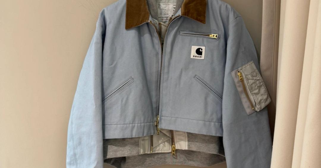 사카이 sacai X 칼하트콜라보 레이어드 캔버스 자켓