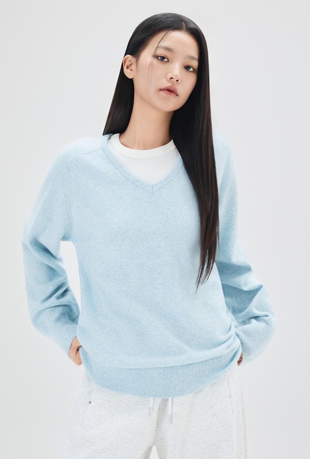 베이직 브이넥 니트_MIWKAG309T