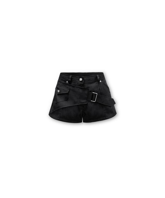 보헤미안서울 BOHEMSEO EMBO LEATHER SHORTS, BLACK - 위시버킷