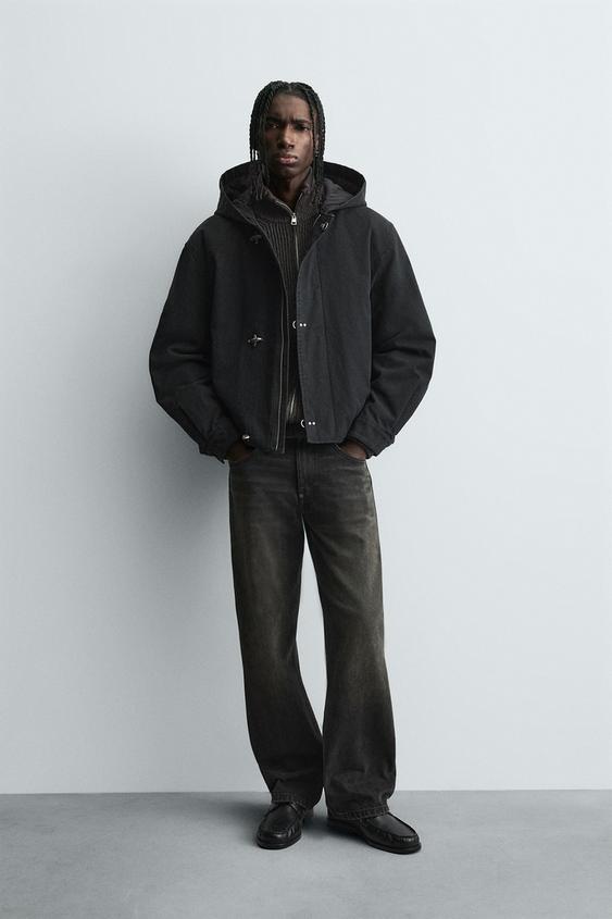 토글 버튼 후드 점퍼