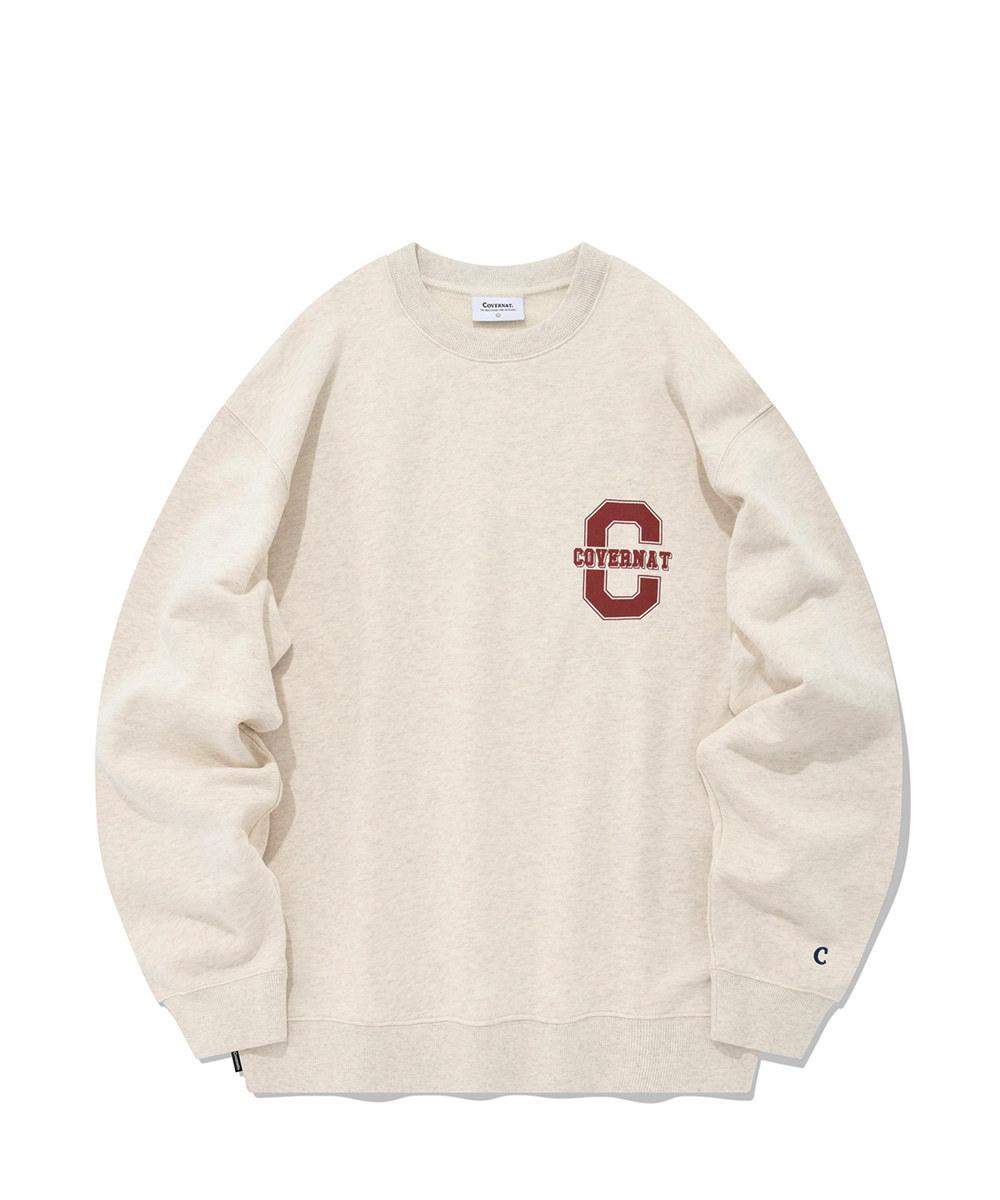 스몰 컬리지 C 로고 맨투맨 오트밀