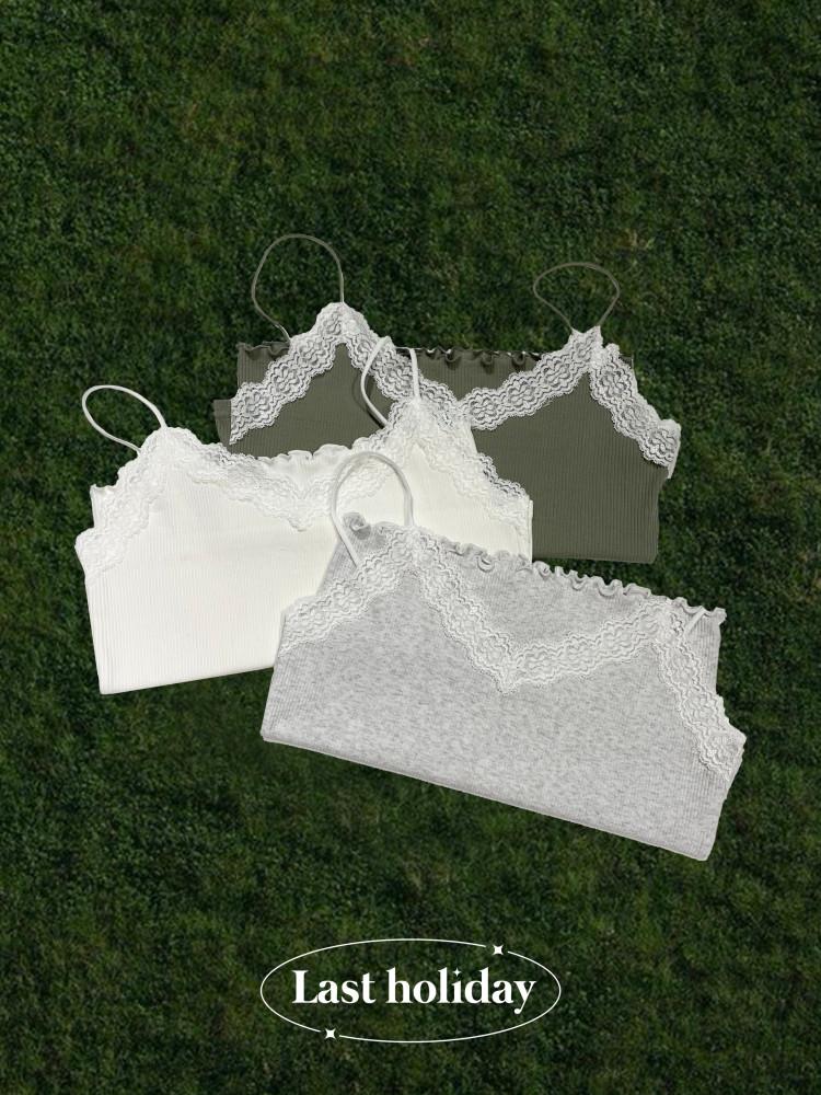 Green sleeveless 그린 레이스 슬리브리스