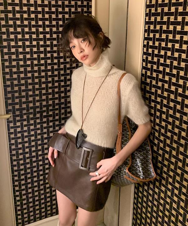 유어쏭 울모헤어 터틀 반팔니트