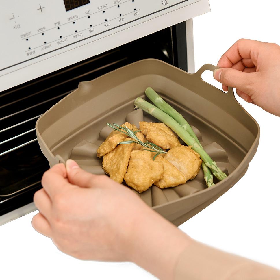 르메이드 실리콘 접이식 사각 에어프라이어 리유저블 하프팟